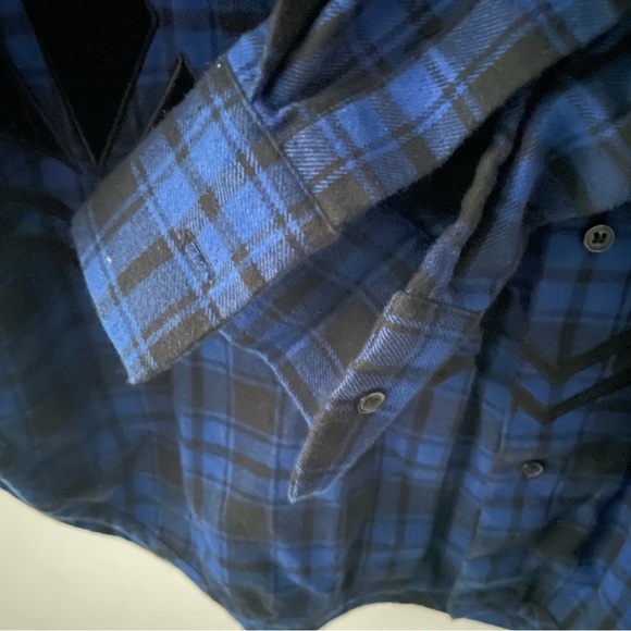 Maje Cebel Embroidered Plaid Love Button-Down Shirt size 1 - Picture 6 of 11